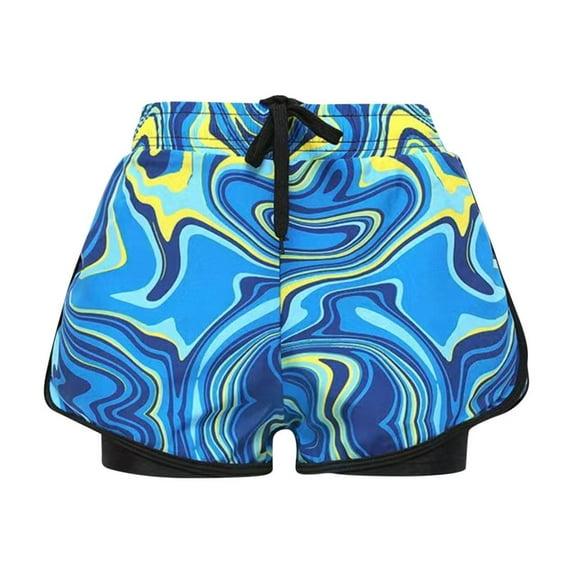 ZACPNCV Boys Swim Trunks Swim Shorts with Brief Liner for Kids Boys Quick Dry Swim Shorts Beach Swimwear Blue 6-7 Years