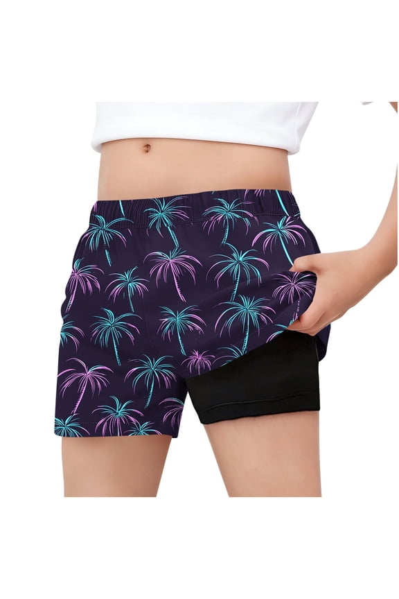Boys Swim Trunks with Boxer Brief Liner Recycled Silky-Smooth Swim Shorts Stretch Toddler Swimsuit