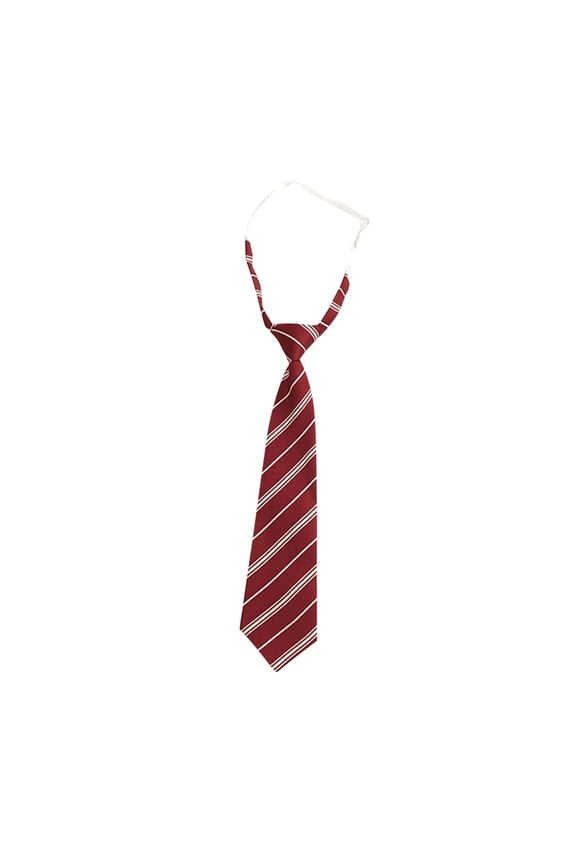 Boys Tie Striped Zipper Tie for Boys Pre-tied Adjustable Neckties for School Uniforms Wedding Graduation Wine Free Size