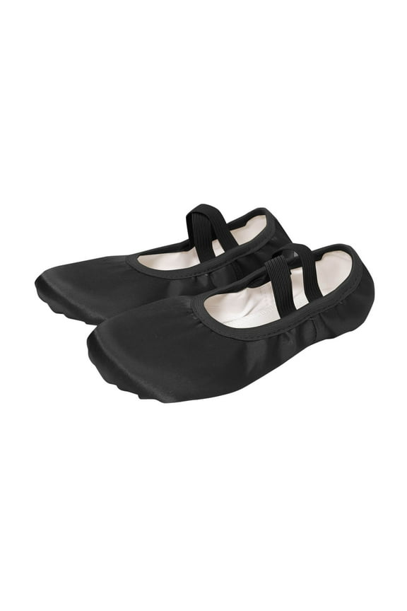Canvas Ballet Dance Shoes Girls Womens Ballet Shoes Stretch Split Sole for Perform Dance Yoga Black 3-4 Years