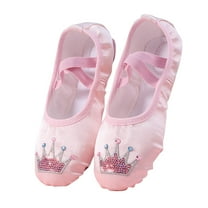 ZACPNCV Canvas Ballet Shoes Toddler Girls Ballet Slippers No-Tie Boys Dance Shoes Hot Pink 4-5 Years