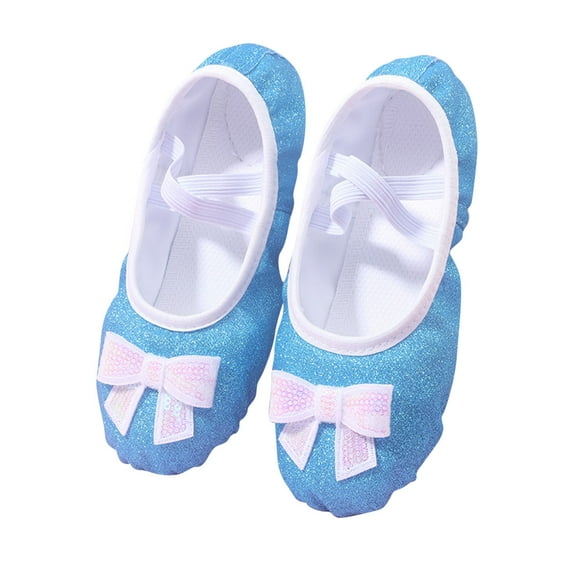 ZACPNCV Canvas Ballet Shoes Toddler Girls Ballet Slippers No-Tie Boys Dance Shoes Light Blue 2-3 Years