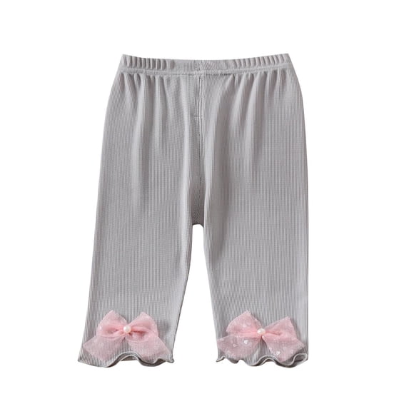 ZACPNCV Capri Leggings for Girls Lightweight Breathable Soft Cotton Yoga Pants Dace Athletic Sports Summer Pants Gray 2-3 Years