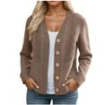 thumbnail image 1 of ZACPNCV Cardigan Sweaters for Women Long Sleeve Chunky Knit Cardigan V Neck Button Down Fall Clothes With Pockets, 1 of 7