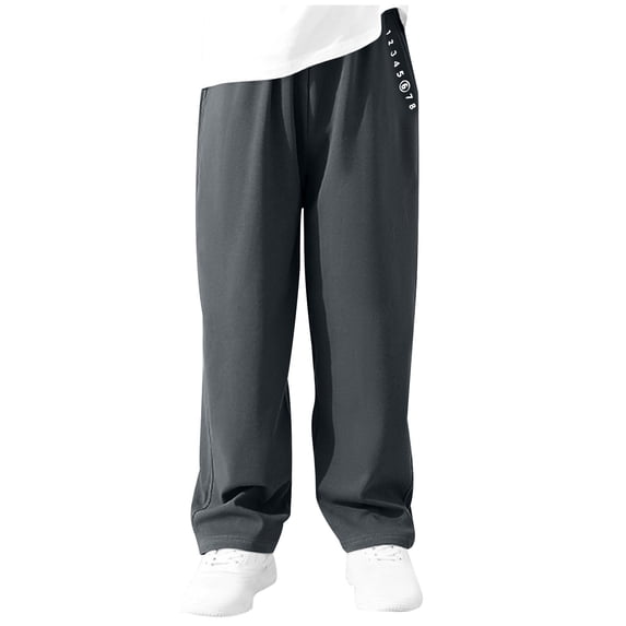ZACPNCV Cargo Sweatpants for Boys Kids Cotton Elastic Waist Joggers Running Sweat Pants with Toddler Pant Gray 6-7 Years
