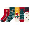 thumbnail image 1 of ZACPNCV Christmas Socks Children Socks Christmas Gift Kid Socks for Kid Boy Girl 5 Pairs Red 6 Years, 1 of 3