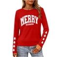 thumbnail image 1 of Lovskoo Christmas Sweater Women Xmas Graphic Tunic Sweatshirt Long Sleeve Crewneck Pullover Top Christmas Clothes, 1 of 9