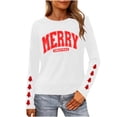 thumbnail image 1 of Lovskoo Christmas Sweater Women Xmas Graphic Tunic Sweatshirt Long Sleeve Crewneck Pullover Top Christmas Clothes, 1 of 9