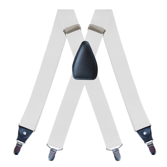Lovskoo Classic Mens Suspenders with 4 Clips 1.4 Inch Elastic Webbing X Back Design Adjustable for A Perfect Fit Every Time