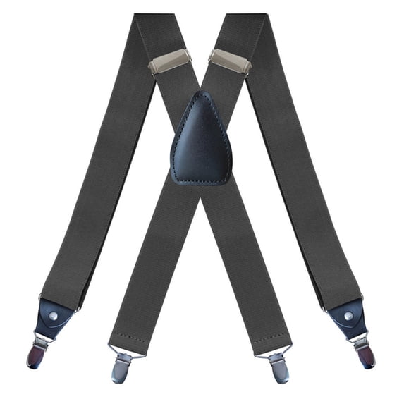 Lovskoo Classic Mens Suspenders with 4 Clips 1.4 Inch Elastic Webbing X Back Design Adjustable for A Perfect Fit Every Time