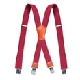 thumbnail image 1 of Lovskoo Classic X Back Suspenders Mens Adjustable for Pants 4 Clip Design 1.5 Inch Elastic Straps Solid Color Wedding Office, 1 of 2