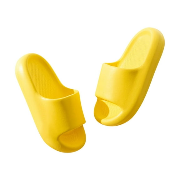 ZACPNCV Cloud Slides for Kids,Boys Girls Shower Slippers Bathroom Pool Sandals,Toddler Home House Open Toe Comfy Thick Sole Slippers,Summer Non-Slip Beach Shoes Yellow 4.5-5.5 Years