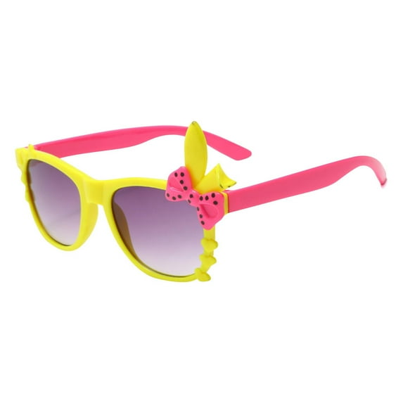 ZACPNCV Cute Kids Sunglasses Girl Multiple Shaped Sunglasses UV400 Kids Eyewear Yellow 2-8 Years