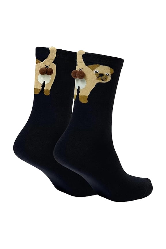 Dog Pattern Crew Socks for Women and Men Mid Calf Cute Cartoon Puppy Socks Matching Couple Socks for Casual Wear