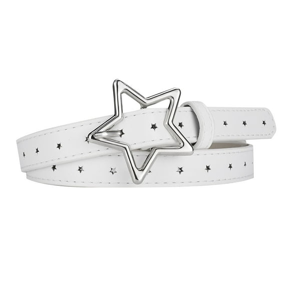 ZACPNCV Elastic Waist Belts for Girls Adjustable Buckle Stretch Belts Heart Buckle Waist for Pants Jeans Dress White Free Size