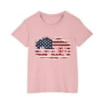 thumbnail image 1 of ZACPNCV Girl Boy Short Sleeve 4th of July T Shirts Summer Kids Cute Flag Patriotic Shirt Tops Crewneck Tees Toddler Independence Clothes Pink 7-8 Years, 1 of 9