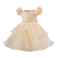 thumbnail image 1 of ZACPNCV Girl Flower Dress Flower Design Princess Wedding Dress for Toddler and Baby Girl Beige 2-3 Years, 1 of 9