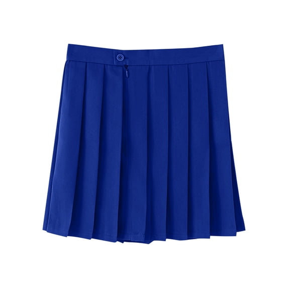 ZACPNCV Girl School Uniform Pleated Scooter Skirt with Under Shorts Pull On Elastic Waist Skirt Blue 17-18 Years