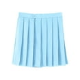 thumbnail image 1 of ZACPNCV Girl School Uniform Pleated Scooter Skirt with Under Shorts Pull On Elastic Waist Skirt Light Blue 14-15 Years, 1 of 4