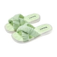 thumbnail image 1 of ZACPNCV Girl's Bow Slip on Slippers Open Toe Braided Slides Flat Sandals Green 3-4 Years, 1 of 4
