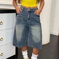 thumbnail image 1 of ZACPNCV Girl's Jean Shorts Denim Summer Jorts Fashion Ripped Cute Shorts High Waist Straight Leg Clothes, 1 of 6