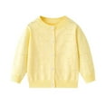 thumbnail image 1 of ZACPNCV Girl's Knit Cardigan Long Sleeve Winter Button Up Sweater Coat for Kids Girls Yellow 3-4 Years, 1 of 9