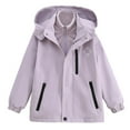 thumbnail image 1 of ZACPNCV Girl's Waterproof Ski Jacket Warm Hooded Winter Snow Coat Windbreaker Hooded Coat Purple 7-8 Years, 1 of 9