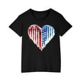 thumbnail image 1 of ZACPNCV Girls 4th of July Shirt Flag T-Shirts for Kids Toddler Patriotic Tee Tops Girls Independence Day Gifts Black 4-5 Years, 1 of 9