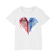 thumbnail image 1 of ZACPNCV Girls 4th of July Shirt Flag T-Shirts for Kids Toddler Patriotic Tee Tops Girls Independence Day Gifts White 3-4 Years, 1 of 9