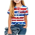 thumbnail image 1 of ZACPNCV Girls 4th of July T-Shirt Short Sleeve Flag Graphic Tees Shirts Summer Patriotic Tops Independence Day Clothes Blue 3-4 Years, 1 of 6