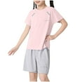 thumbnail image 1 of ZACPNCV Girls Athletic Shirts Short Sleeve Quick Dry T-Shirt Basic Tee Tops for Kids Teens Sports Activewear Pink 9-10 Years, 1 of 4