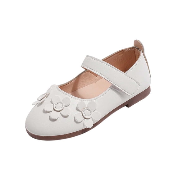 ZACPNCV Girls Ballet Flats Solid Color Floral Design Soft Sole Comfort Princess Shoes Spring Summer