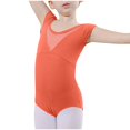 thumbnail image 1 of ZACPNCV Girls Ballet Leotards Dance Leotards Ruffle Short Sleeve Gymnastics Outfits Orange 13-14 Years, 1 of 7