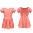 thumbnail image 1 of ZACPNCV Girls Ballet Leotards Dance Leotards Ruffle Short Sleeve Gymnastics Outfits Orange 14-16 Years, 1 of 4