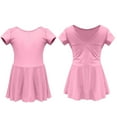 thumbnail image 1 of ZACPNCV Girls Ballet Leotards Dance Leotards Ruffle Short Sleeve Gymnastics Outfits Pink 10-11 Years, 1 of 4