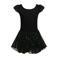 thumbnail image 1 of ZACPNCV Girls Ballet Leotards Girls Gymnastics Tank Top Leotard Dancewear Leotards Ruffle Short Sleeve Gymnastics Outfits Black 12-13 Years, 1 of 3