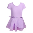 thumbnail image 1 of ZACPNCV Girls Ballet Leotards Skirt Toddler Hollow Back Dance Dress Combo Purple 2-3 Years, 1 of 8