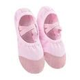 thumbnail image 1 of ZACPNCV Girls Ballet Shoes Toddler Dancing Flats for Kids Split Sole Dance Slipper for Perform Dance Yoga Pink 3-4 Years, 1 of 3