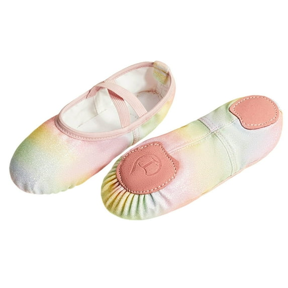 ZACPNCV Girls Ballet Shoes Toddler Highly Elastic Canvas Ballet Slippers Kids Ballerina Dance Shoes Pink