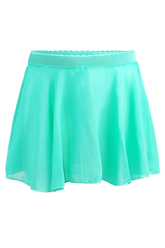 Girls Ballet Wrap Skirts Sheer Chiffon Dance Over Scarf for Leotards Gymnastic Ballerina Outfit for Kids Green 5-6 Years