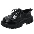 thumbnail image 1 of ZACPNCV Girls’ Black Loafers Patent Leather Slip-On Dress Shoes for School Black, 1 of 8