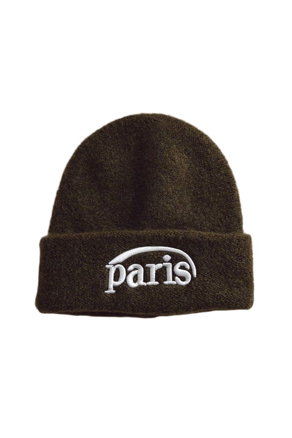 Girls Bow Beanie Hat Winter Warm Knit Hats Cute Embroidery Bowknot Caps Streetwear Olive Green Free Size