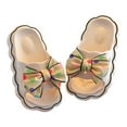 thumbnail image 1 of ZACPNCV Girls Bow Slippers Cute Flip Flops Summer Cushion Thick Sole Large Bow Cloud Slides Home Sandals Beige 3.5-4 Years, 1 of 6