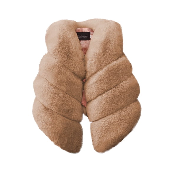 ZACPNCV Girls' Boys Sherpa Fleece Vest Outwear Lightweight Solid Color Cute Jacket with Pockets Beige 13-14 Years