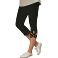 thumbnail image 1 of ZACPNCV Girls Capri Leggings Casual Summer Capris Comfy Knee Length Crop Pants Trendy Workout Compression Pants Black 13-14 Years, 1 of 9