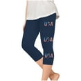thumbnail image 1 of ZACPNCV Girls Capri Leggings Independence Day Print High Waist Kids Leggings Athletic Sports Workout Dance Tights Cropped Pants Navy 12-13 Years, 1 of 9
