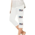 thumbnail image 1 of ZACPNCV Girls Capri Leggings Independence Day Print High Waist Kids Leggings Athletic Sports Workout Dance Tights Cropped Pants White 2-3 Years, 1 of 9