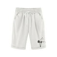 thumbnail image 1 of ZACPNCV Girls Casual Bermuda Shorts Kids Knee Length High Waisted Summer Shorts Comfy Drawstring Short Pants with Pockets White 9-10 Years, 1 of 6
