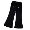 thumbnail image 1 of ZACPNCV Girls Casual Pants Cotton Elastic Waist Flare Split Bottom Pants Casual Long Pant Black 5-6 Years, 1 of 5