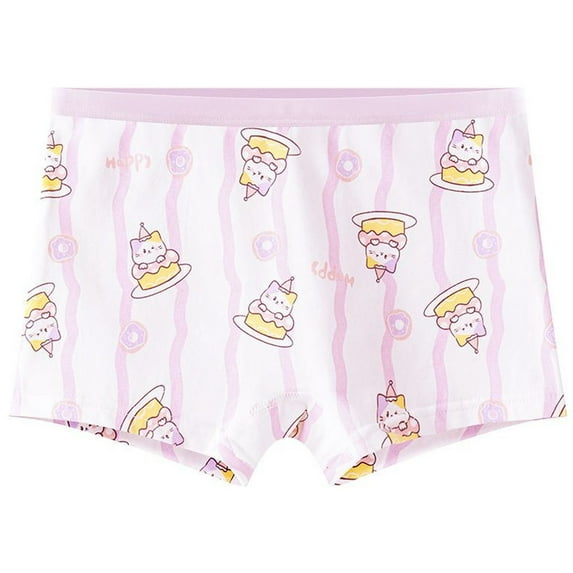 ZACPNCV Girls Cotton Underwear Soft Boy Shorts Kids Boxer Briefs Panties Purple 7-8 Years